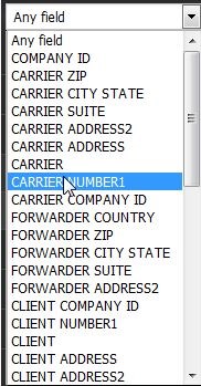 booking field level search options