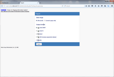 Import and export oasis-web data